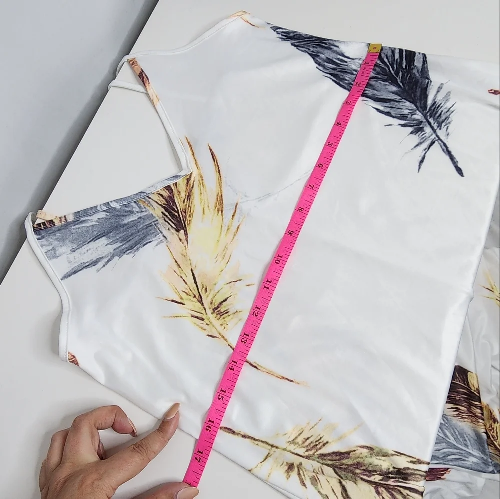 NEW‼️Elegant Feather Print Maxi Summer Dress M - Picture 8 of 10